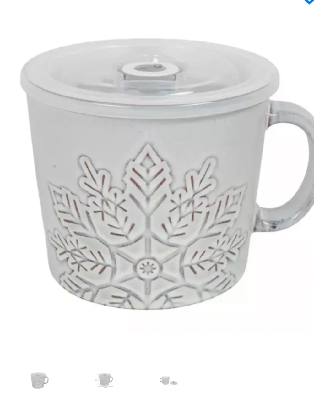 Light Grey Snowflake Soup Mug